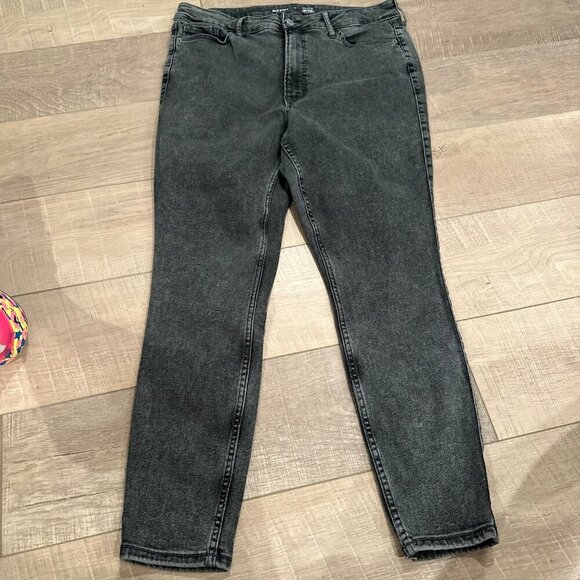 OLD NAVY SUPER STRETCH ROCK STAR HIGH RISE SKINNY JEANS SIZE 16 BLACK - Picture 1 of 8